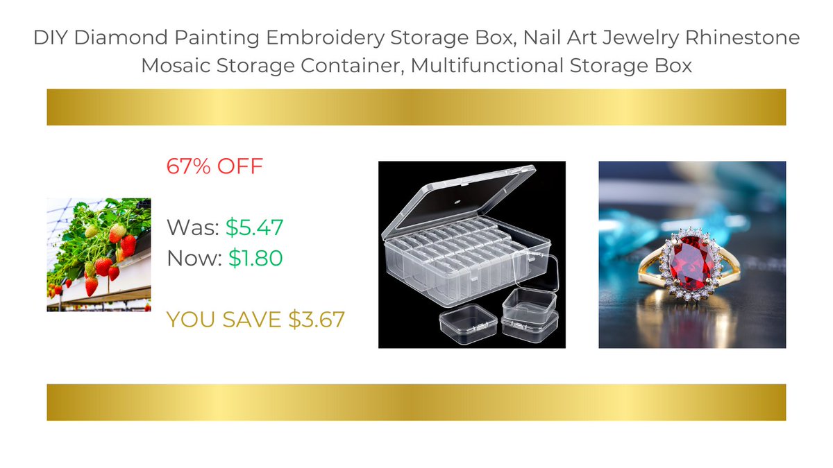 JonArauzo's tweet image. DIY Diamond Painting Embroidery Storage Box, Nail Art Jewelry Rhinestone Mosaic Storage Container, Multifunctional Storage Box

Buy it now:

s.click.aliexpress.com/e/_onASb68

#storagebox #storagecontainer #storage #box #container #multifunctional #forsale #buynow #product #discount…