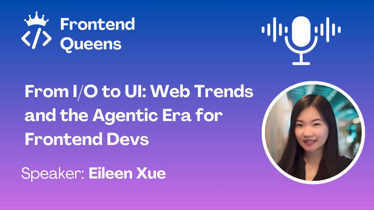 🎬 Another great session is now online!
🌐 "From I/O to UI: Web Trends and the Agentic Era for Frontend Devs"
▶️ Watch it now: youtu.be/2s-uCoj4urY

#WebDevelopment #FrontendQueens #GoogleIO #AI #WebTrends