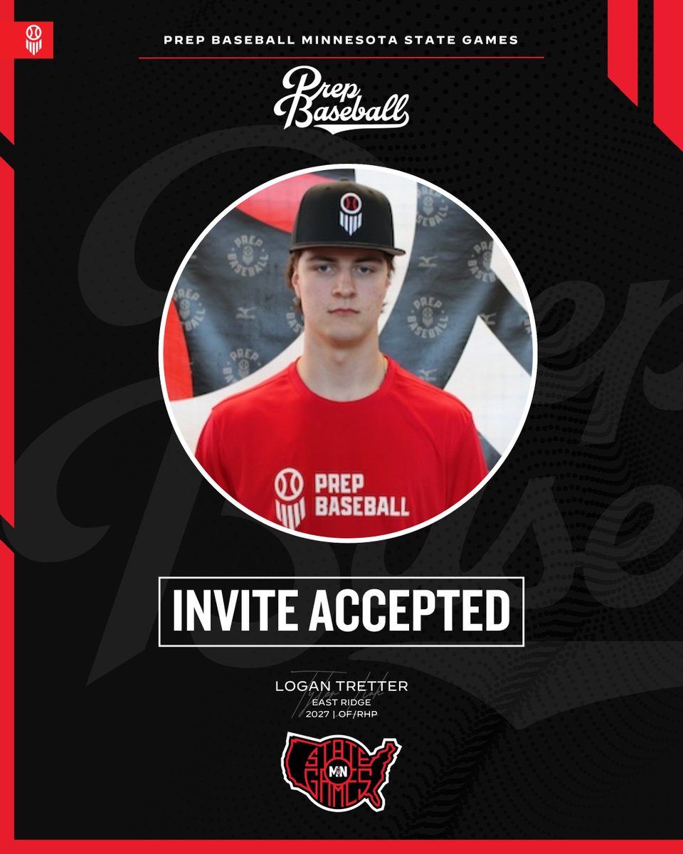 Prep Baseball Minnesota (@prepbaseballmn) on Twitter photo 𝗠𝗶𝗻𝗻𝗲𝘀𝗼𝘁𝗮 𝗦𝘁𝗮𝘁𝗲 𝗚𝗮𝗺𝗲𝘀: 𝘐𝘯𝘷𝘪𝘵𝘦 𝘈𝘤𝘤𝘦𝘱𝘵𝘦𝘥 ✅
Logan Tretter | <a href="/LoganTretter15/">Logan Tretter</a>
ℹ️ 2027, OF/RHP, East Ridge
👤 loom.ly/LlSKuLg 𝗠𝗶𝗻𝗻𝗲𝘀𝗼𝘁𝗮 𝗦𝘁𝗮𝘁𝗲 𝗚𝗮𝗺𝗲𝘀: 𝘐𝘯𝘷𝘪𝘵𝘦 𝘈𝘤𝘤𝘦𝘱𝘵𝘦𝘥 ✅
Logan Tretter | <a href="/LoganTretter15/">Logan Tretter</a>
ℹ️ 2027, OF/RHP, East Ridge
👤 loom.ly/LlSKuLg