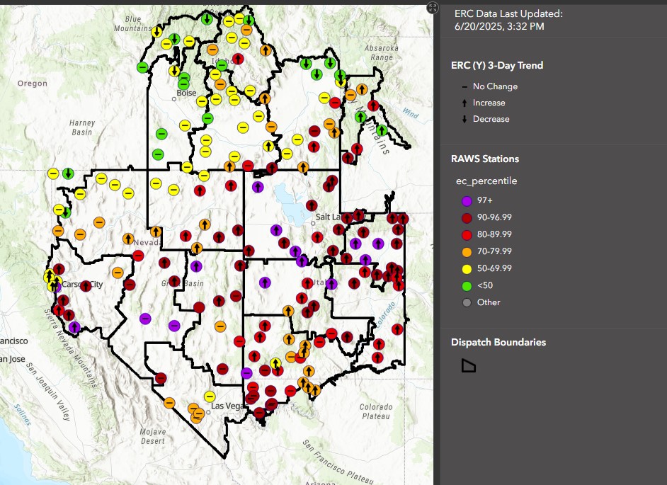 ERC percentiles for Great Basin from Friday 06/20/2025. <a href="/GreatBasinCC/">GBCC News and Notes</a>

gacc.nifc.gov/gbcc/predictiv…