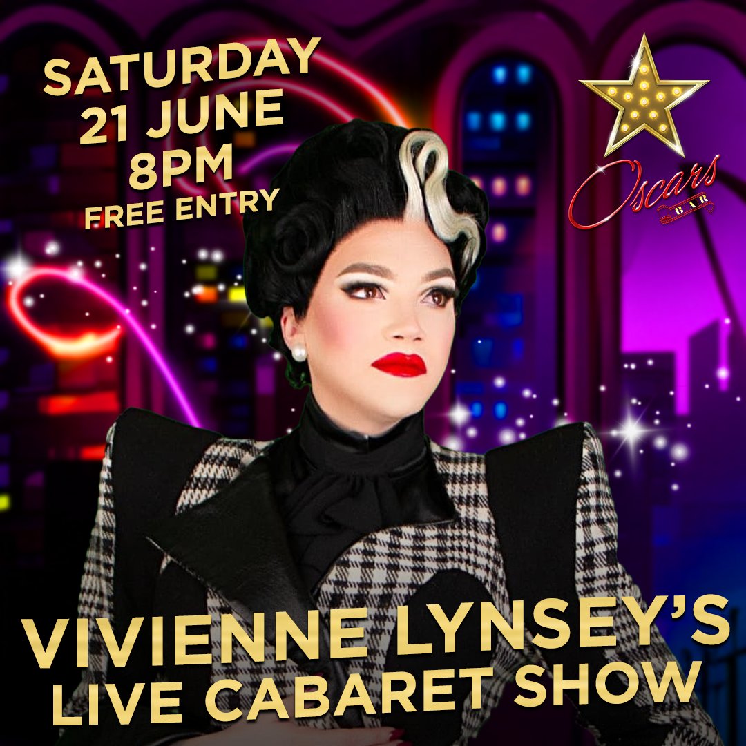 Looking for top tier cabaret tonight? Queen of musical theatre Vivienne Lynsey is on the Oscars stage from 8pm 🎵

Free entry, all night, every night ❤️