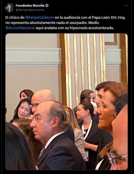 Alfredo Acosta (@alfie_acosta) on Twitter photo A ver... ¿pero qué vrgas haces esperando una audiencia con el Papa León XIV, sí apenas ayer dijiste en Roma que eres ATEO, <a href="/fernandeznorona/">Fernández Noroña</a>?
¡Es lo que te digo! Y luego andas de nena porque te mentamos tu madre. 🙄
Es más, ¡#ChingaTuMadreNoroña! 🖕 A ver... ¿pero qué vrgas haces esperando una audiencia con el Papa León XIV, sí apenas ayer dijiste en Roma que eres ATEO, <a href="/fernandeznorona/">Fernández Noroña</a>?
¡Es lo que te digo! Y luego andas de nena porque te mentamos tu madre. 🙄
Es más, ¡#ChingaTuMadreNoroña! 🖕