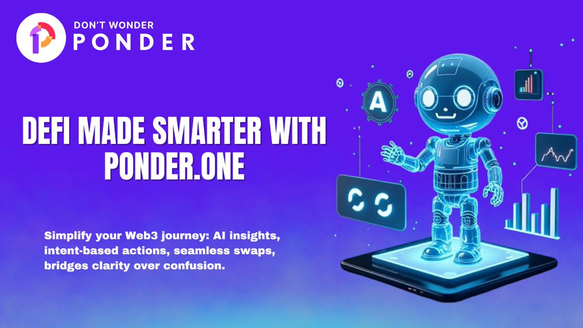 🔍 DeFi Overload? It’s Time to PonderSmarter

Most Web3 tools throw data at you <a href="/Ponder_One/">Ponder.One</a>
helps you make sense of it.

No more dashboard chaos. Ponder combines off-chain AI and account abstraction via intents to create an intelligent, user-first DeFi experience.

✅ Compare