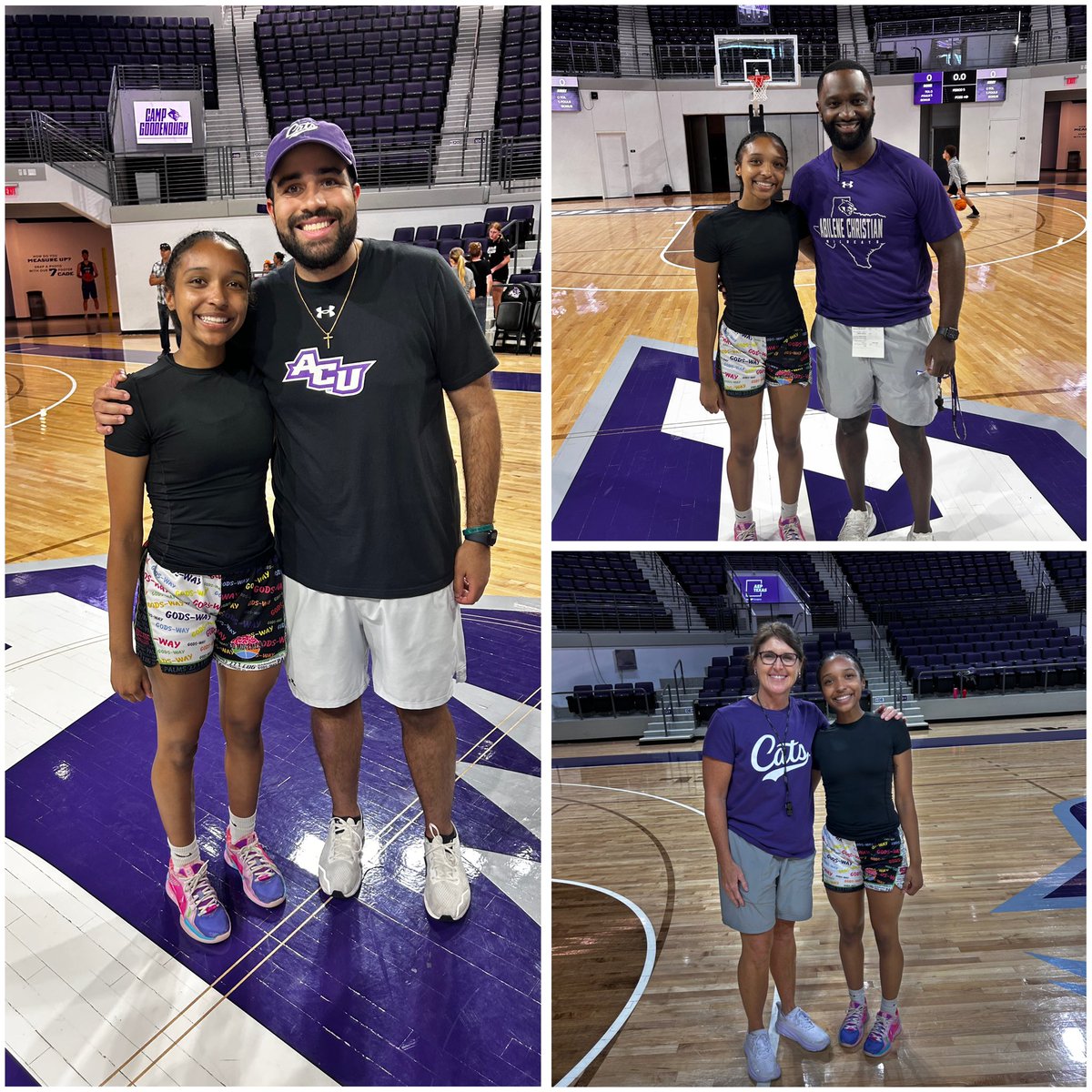 I want to thank <a href="/coachgoodenough/">Julie Goodenough</a> <a href="/CoachCG_ACU/">Chris Garcia</a> and <a href="/_coachyak/">Yannick Denson</a>  for having me at the ACU camp!