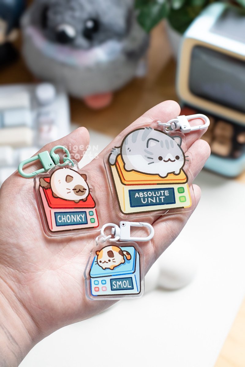 Cats in 3 sizes!! I made them into charms🤩