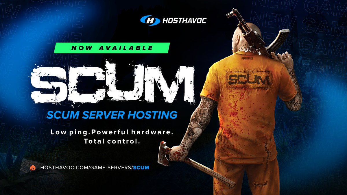 HostHavoc's tweet image. SCUM Server Hosting — now available at Host Havoc!
Premium servers start with premium hardware. 🚀
Get your #SCUM server today:
🔥hosthavoc.com/game-servers/s…