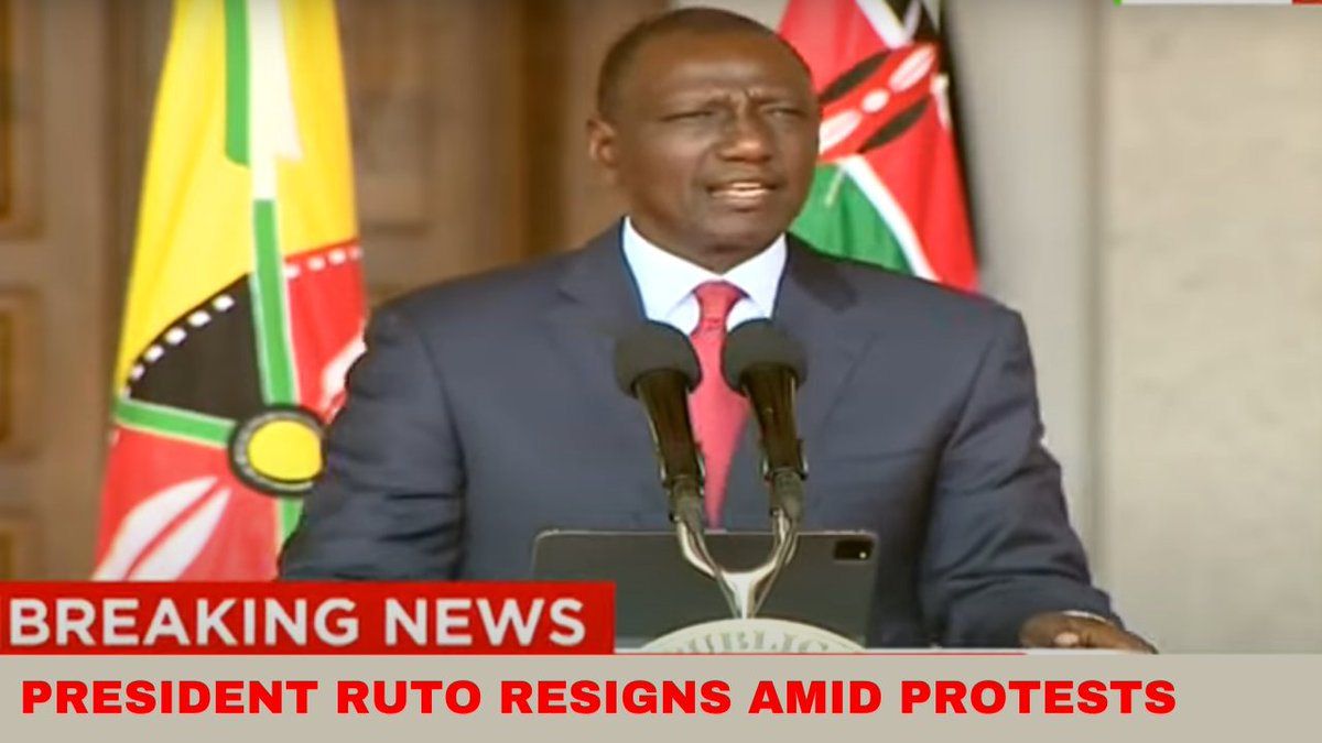 🚨 BREAKING NEWS: President Ruto set to resign on June 25,  2025.