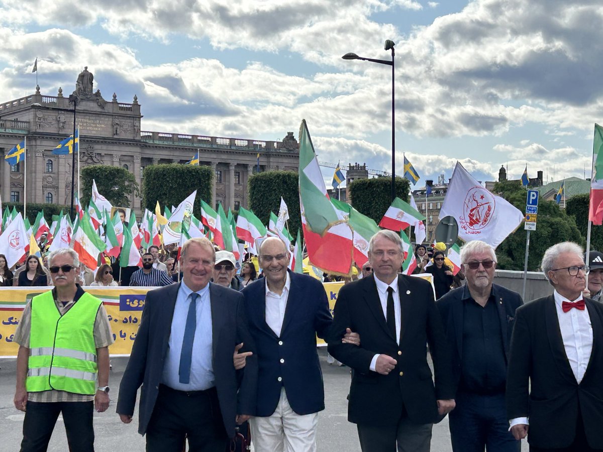 In a rally in Stockholm for freedom and democracy in Iran.