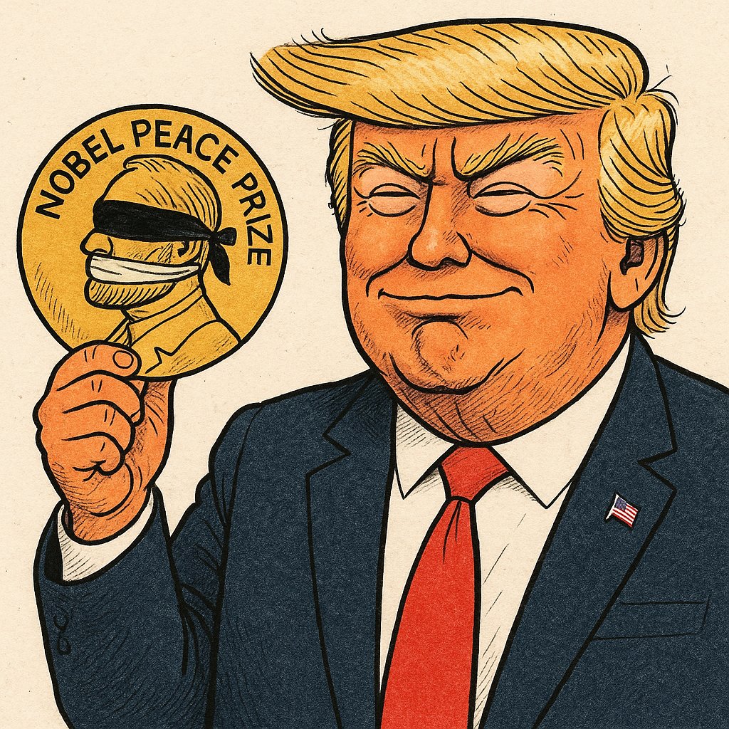 السيد ترامب راعي السلام في العالم..تستحقها يا أبو ايفانكا😁
#IranIsraelConflict 
#Trump 
#NobelForTrump 
#NobelPeacePrize