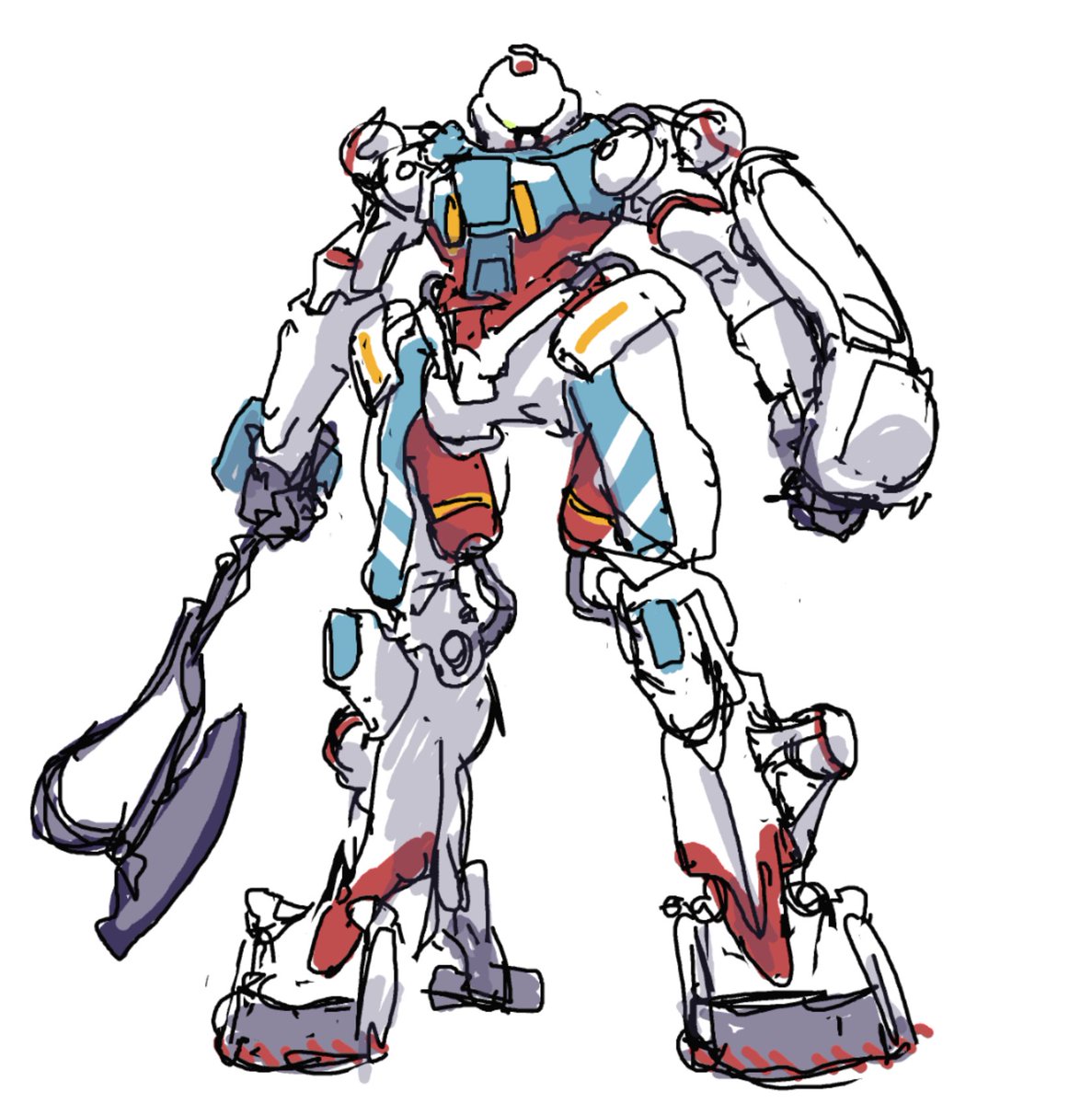 H939's tweet image. ジークアクスの頭はターンタイプが似合うと思うラクガキ