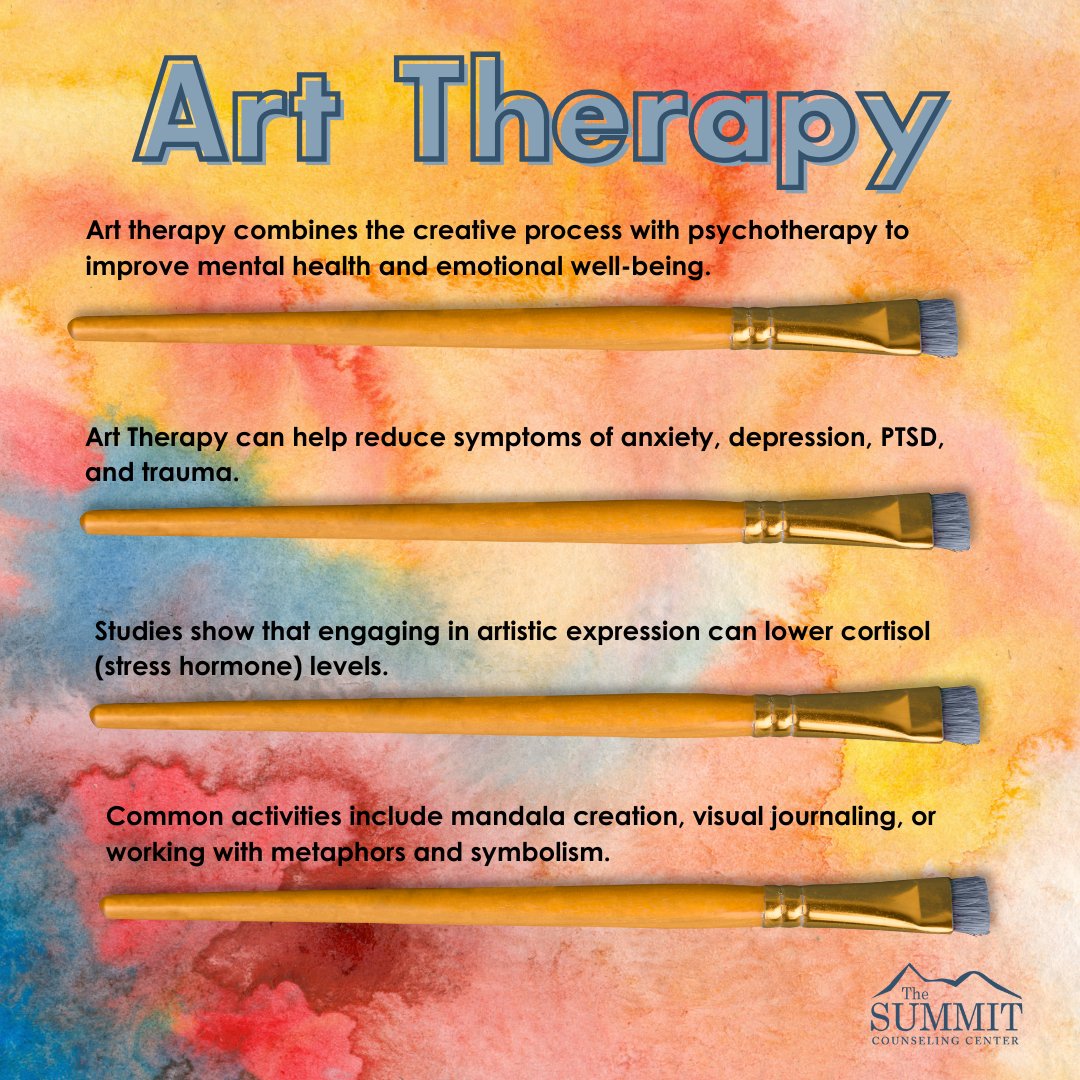 Art therapy blends creativity with mental health care reducing anxiety, trauma, and stress while promoting healing through expression. Activities like mandalas and visual journaling offer powerful emotional outlets. Start your journey today at Summit Counseling Center.