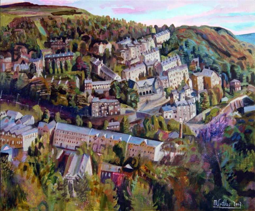View of Hebden Bridge, painting by Mark Sofilas, Leeds-based artist. #NorthernArt