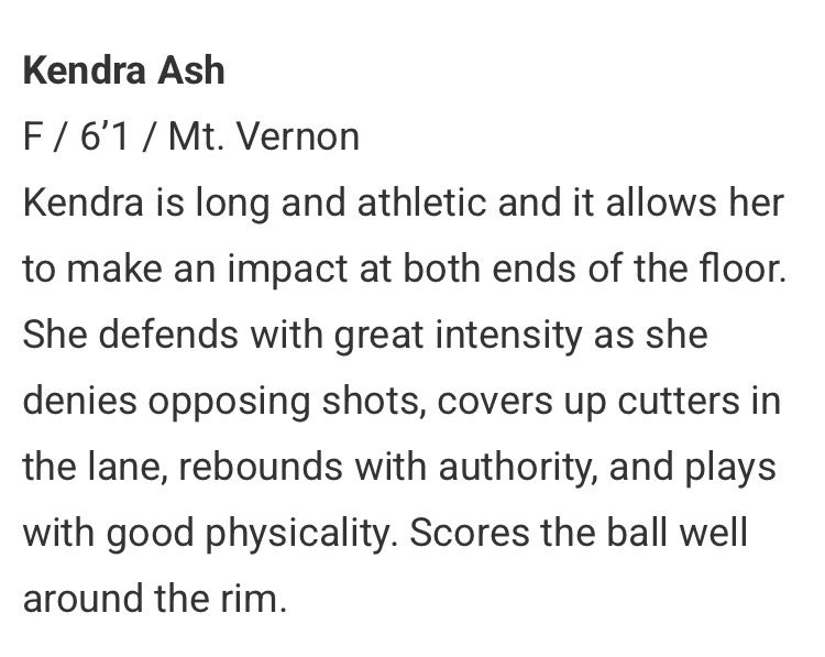Kendra Ash (@kendraash24) on Twitter photo Thank you <a href="/JrAllStarBB/">Jr. All-Star Girls Basketball</a> for the recognition! Looking forward to finishing strong with my AAU team in July!
<a href="/WVThunderHorton/">West Virginia Thunder S40 Horton</a> <a href="/WVaThunderRiego/">West Virginia Thunder Riego</a> <a href="/mvmarauders/">Mt. Vernon Athletics</a> <a href="/M14hoopsindy/">M14Hoops Indy</a> Thank you <a href="/JrAllStarBB/">Jr. All-Star Girls Basketball</a> for the recognition! Looking forward to finishing strong with my AAU team in July!
<a href="/WVThunderHorton/">West Virginia Thunder S40 Horton</a> <a href="/WVaThunderRiego/">West Virginia Thunder Riego</a> <a href="/mvmarauders/">Mt. Vernon Athletics</a> <a href="/M14hoopsindy/">M14Hoops Indy</a>