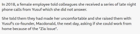 Zia made one female so uncomfortable she opted to work from home