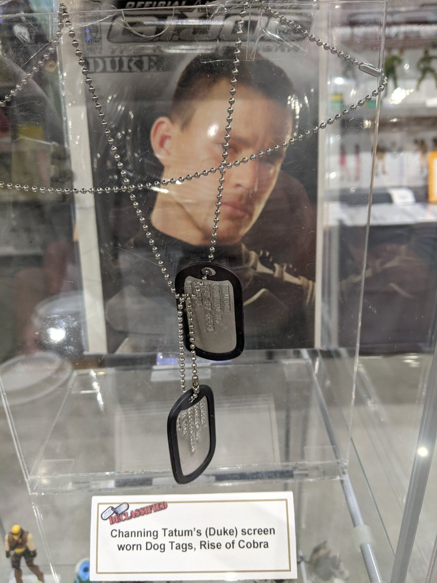 Today only, the Joe Declassified booth will be raffling off a set of screen-worn Channing Tatum (Duke) dog tags from rise of Cobra. Tickets will be $3 (2 for $5). Drawing will be at the booth at 5PM (must be present to win)