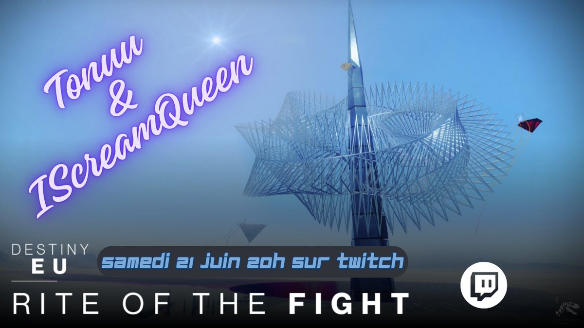 TamaUsagi6's tweet image. 💠 #Destiny2 💠
Ce soir 20h sur twitch ne ratez pas "Rite Of The Fight" Tournois inter-streamer #Destiny2Creator
Mon capitaine de team est @iScream_Queen nous seront accompagné de Tonuu
twitch.tv/iscreamqueen
twitch.tv/tonuu
twitch.tv/tama_usagi