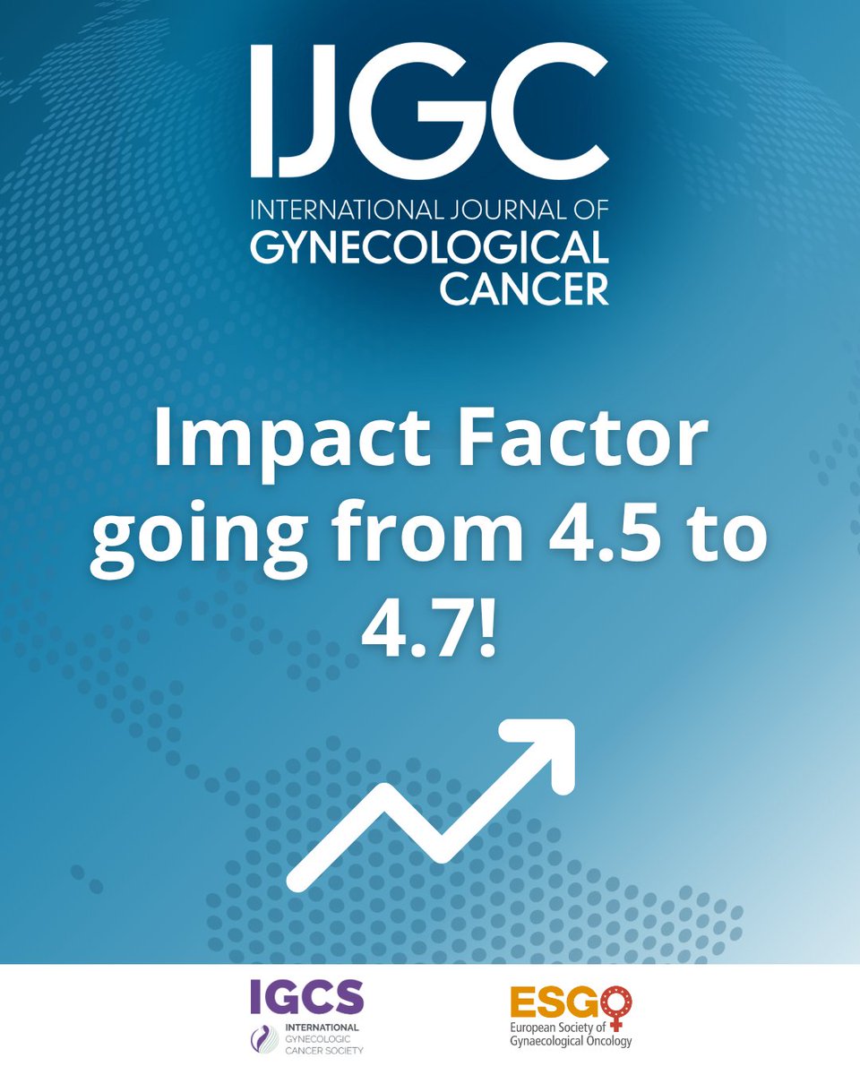 ESGO (@esgo_society) on Twitter photo π£οΈ ICYMI: This week we learned The International Journal of Gynecological Cancerβs impact factor rose to 4.7! π Congratulations to Pedro Ramirez, the editor-in-chief and his great team of editors! π
The IJGC is a joint project of ESGO & IGCS π β¦l-journal-of-gynecological-cancer.com π£οΈ ICYMI: This week we learned The International Journal of Gynecological Cancerβs impact factor rose to 4.7! π Congratulations to Pedro Ramirez, the editor-in-chief and his great team of editors! π
The IJGC is a joint project of ESGO & IGCS π β¦l-journal-of-gynecological-cancer.com