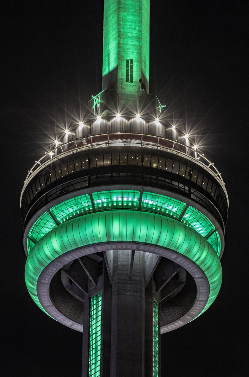 Tonight the #CNTower will also be lit green for St. John Ambulance whose mission is to enable everyone to improve their health, safety, and quality of life through training, education, resources, and service to the community