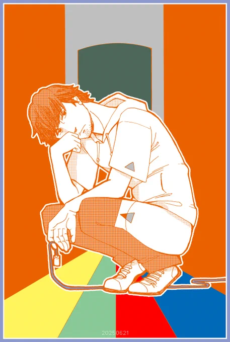 #レトロハードをカラーパレットにしてなかさんを描く ドリキャスなかさん。投票ありがとうSEGAっ子。 (2枚目は黒い方がかっこよかったナってやつ)