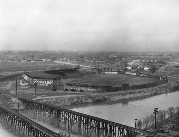Island Park, Wichita, KS, June 21, 1925 - This tiny ballpark is mostly obscure to even the most knowledgeable baseball fan, but 100 years ago on this date it might have been the host to one of the most unimaginable matchup of two teams one could contrive – a squad of Ku Klux Klan