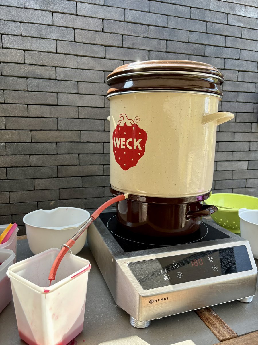 Taakje op zaterdag: rode bessen plukken, wassen en in de sapketel om uiteindelijk siroop van te maken 🤩