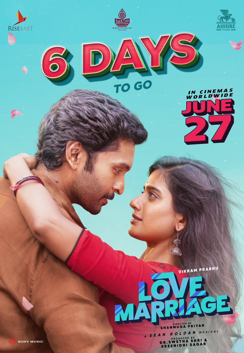Assure Films (@assurefilms) on Twitter photo #LoveMarriage is an ultimate family entertainer on late marriages !!
Don’t miss the fun on the big screens, just 6 days to go 🤩❤️
Watch Trailer 🔗 youtu.be/_7a6elPVHK0
Directed by <a href="/Director_Priyan/">shanmuga priyan</a> 🎬
A <a href="/RSeanRoldan/">Sean Roldan</a> musical 🎶
<a href="/iamVikramPrabhu/">Vikram Prabhu</a> <a href="/sush_bhat94/">Sushmitha Bhat</a> <a href="/Meenakshidine0/">Meenakshi Dinesh</a> #LoveMarriage is an ultimate family entertainer on late marriages !!
Don’t miss the fun on the big screens, just 6 days to go 🤩❤️
Watch Trailer 🔗 youtu.be/_7a6elPVHK0
Directed by <a href="/Director_Priyan/">shanmuga priyan</a> 🎬
A <a href="/RSeanRoldan/">Sean Roldan</a> musical 🎶
<a href="/iamVikramPrabhu/">Vikram Prabhu</a> <a href="/sush_bhat94/">Sushmitha Bhat</a> <a href="/Meenakshidine0/">Meenakshi Dinesh</a>