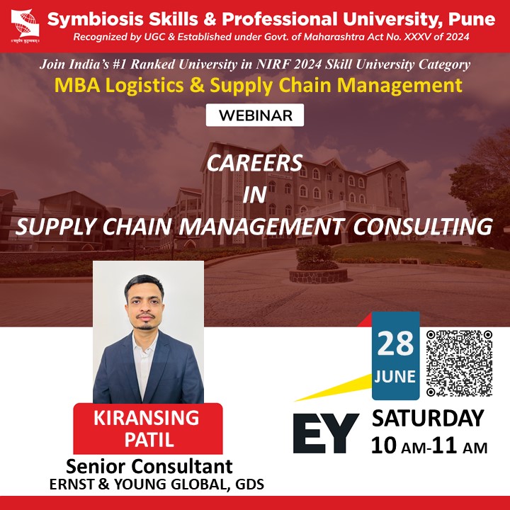 Join us for an insightful webinar with Kiransing Patil, Senior Consultant at Ernst &amp; Young Global (GDS), as he shares his expertise and career journey.

Don’t miss out—register now: shorturl.at/whvt6

#SupplyChainManagement #Logistics #Consulting