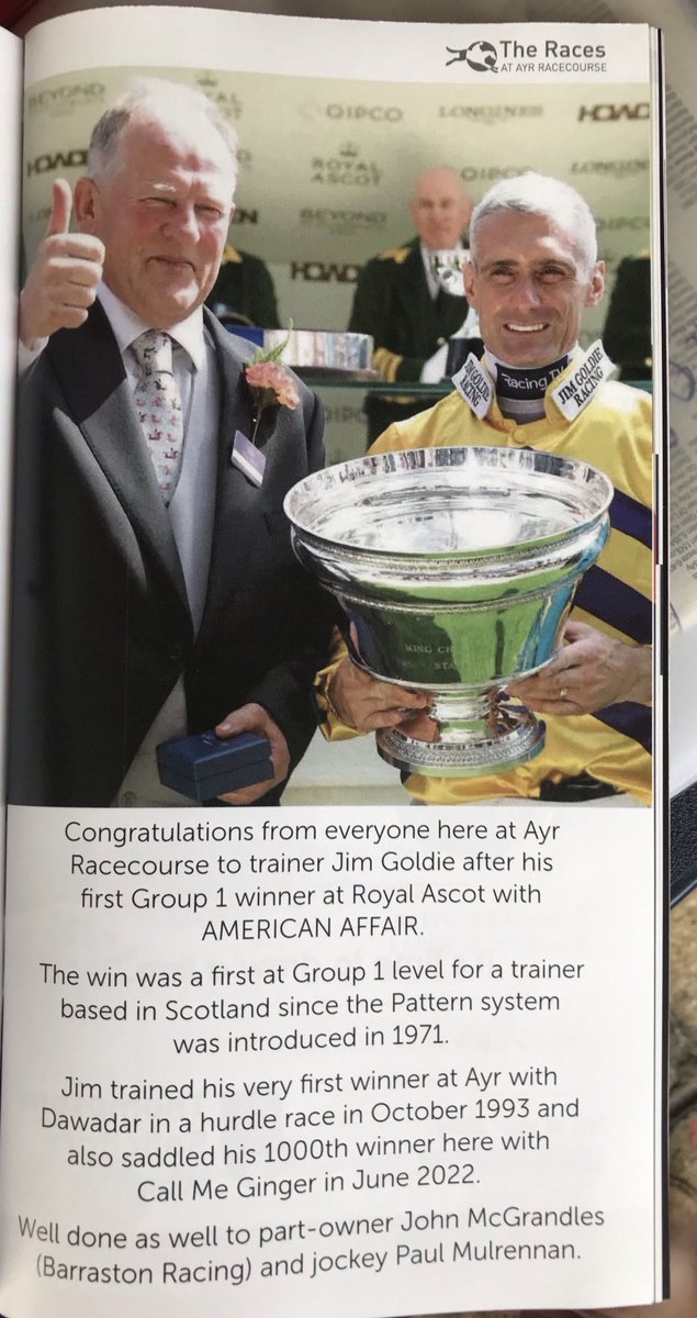 Today’s racecard ⁦<a href="/ayrracecourse/">Ayr Racecourse</a>⁩ 🏇🏴󠁧󠁢󠁳󠁣󠁴󠁿😉