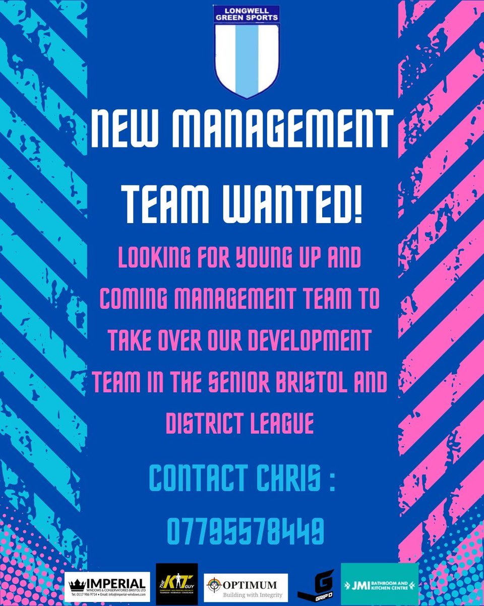 Looking for a new challenge? Why not take over our development team! Looking for a young up and coming management team to take charge! Get in touch with Chris if you’re interested.

#UpTheGreen 🔵⚪️