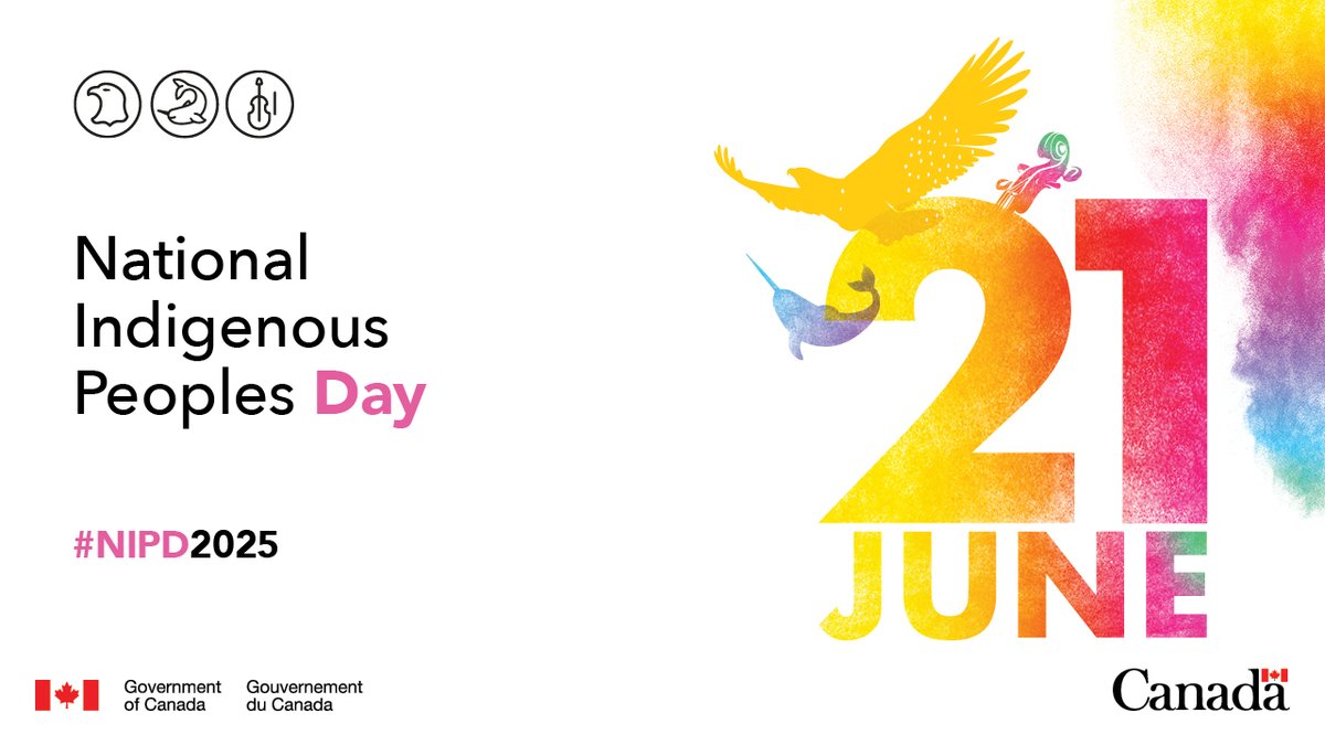 GovCanNorth's tweet image. From coast to coast to coast, First Nations, Inuit and Métis cultures, heritage and experiences continue to enrich Canada. It’s a time to celebrate Indigenous Peoples and communities across the country.🎉
#NIPD2025
