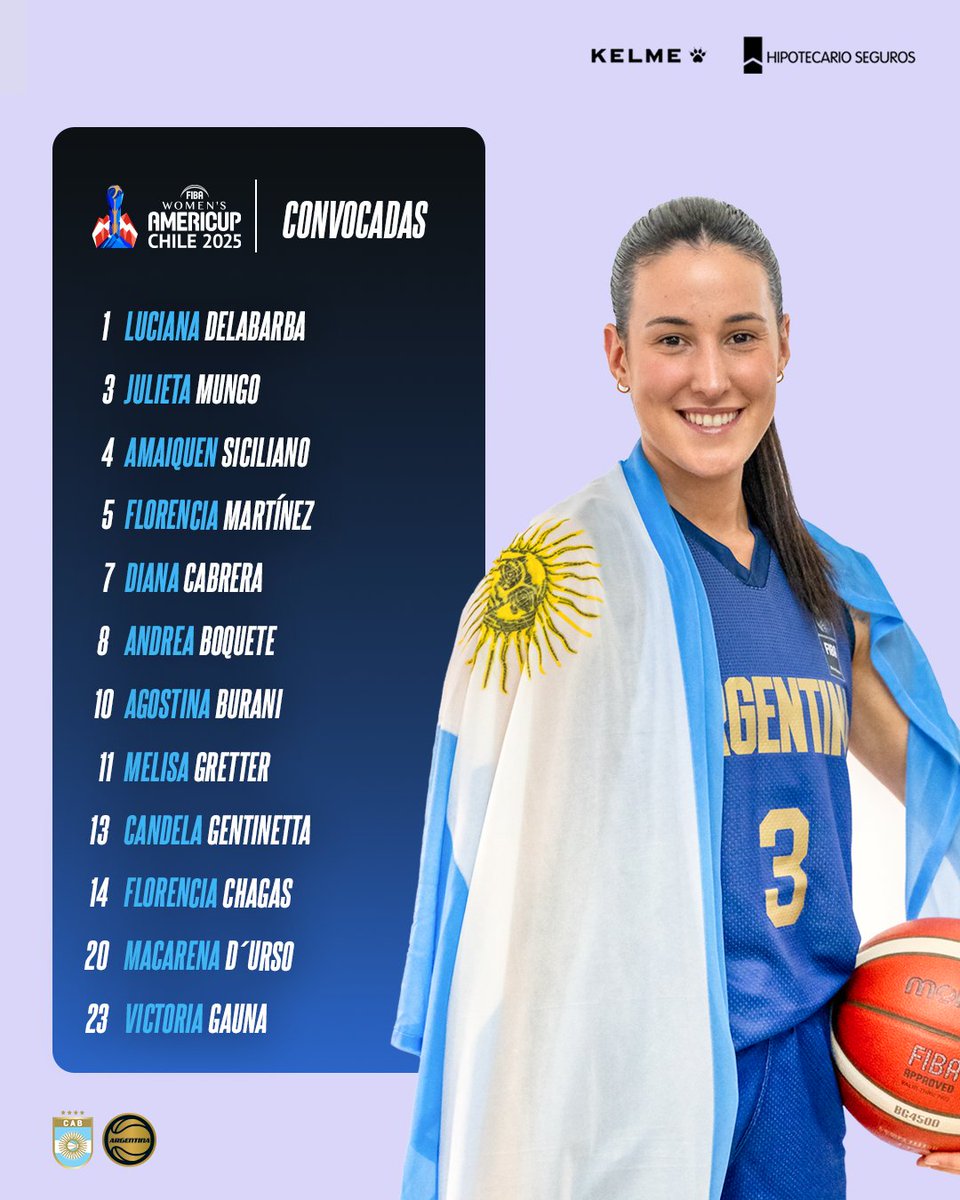 🇦🇷 La Selección Femenina tiene plantel confirmado para la <a href="/americupw/">FIBA Women's AmeriCup</a> de Santiago de Chile

El staff encabezado por Gregorio Martínez definió a las 12 jugadoras que disputarán el certamen continental en la capital trasandina

📎  argentina.basketball/ver/noticia/la…