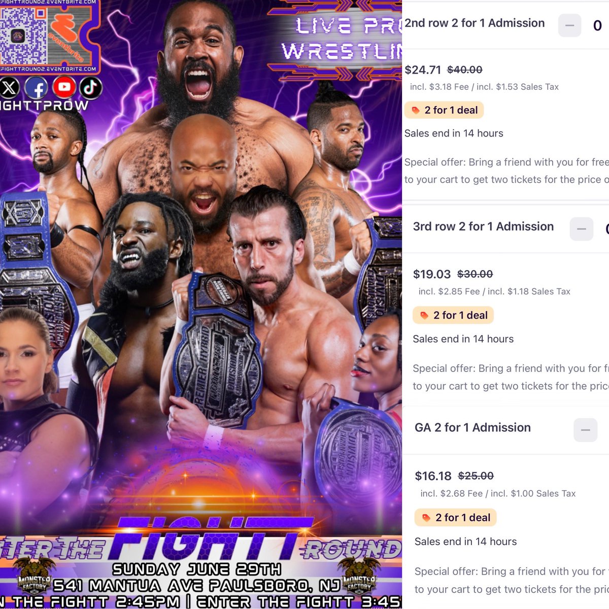 FIGHTT PRO (@fighttprow) on Twitter photo 2-4-1 IS BACK!
If you ever wanted to experience a FIGHTT Pro Event, this is The one
Signed to compete
<a href="/CedricAlexander/">PRYME Alexander</a>
<a href="/RhettTitusANX/">The Professional π</a>
<a href="/TheJonGresham/">π</a>
<a href="/LegitLeyla/">Legit Leyla Hirsch</a>
<a href="/TheGiaScott/">β¨πΎππππ π²πππβ¨</a>
The TONΔYβs
+ More Great Fightters
Bring a Friend & Join The FIGHTT
enterthefighttround2.eventbrite.com 2-4-1 IS BACK!
If you ever wanted to experience a FIGHTT Pro Event, this is The one
Signed to compete
<a href="/CedricAlexander/">PRYME Alexander</a>
<a href="/RhettTitusANX/">The Professional π</a>
<a href="/TheJonGresham/">π</a>
<a href="/LegitLeyla/">Legit Leyla Hirsch</a>
<a href="/TheGiaScott/">β¨πΎππππ π²πππβ¨</a>
The TONΔYβs
+ More Great Fightters
Bring a Friend & Join The FIGHTT
enterthefighttround2.eventbrite.com