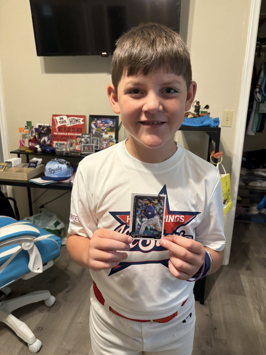 Coach Matt Richardson (@thankfulcoach) on Twitter photo After Brooks’ All-Star game we bought some packs and he pulled our favorite player. <a href="/iam_Jaden_Hill/">Jaden Hill</a> from the <a href="/Rockies/">Colorado Rockies</a> going to have to mail this to our guy and get it personally auto’d
He was pretty excited. <a href="/Topps/">Topps</a> #RC After Brooks’ All-Star game we bought some packs and he pulled our favorite player. <a href="/iam_Jaden_Hill/">Jaden Hill</a> from the <a href="/Rockies/">Colorado Rockies</a> going to have to mail this to our guy and get it personally auto’d
He was pretty excited. <a href="/Topps/">Topps</a> #RC