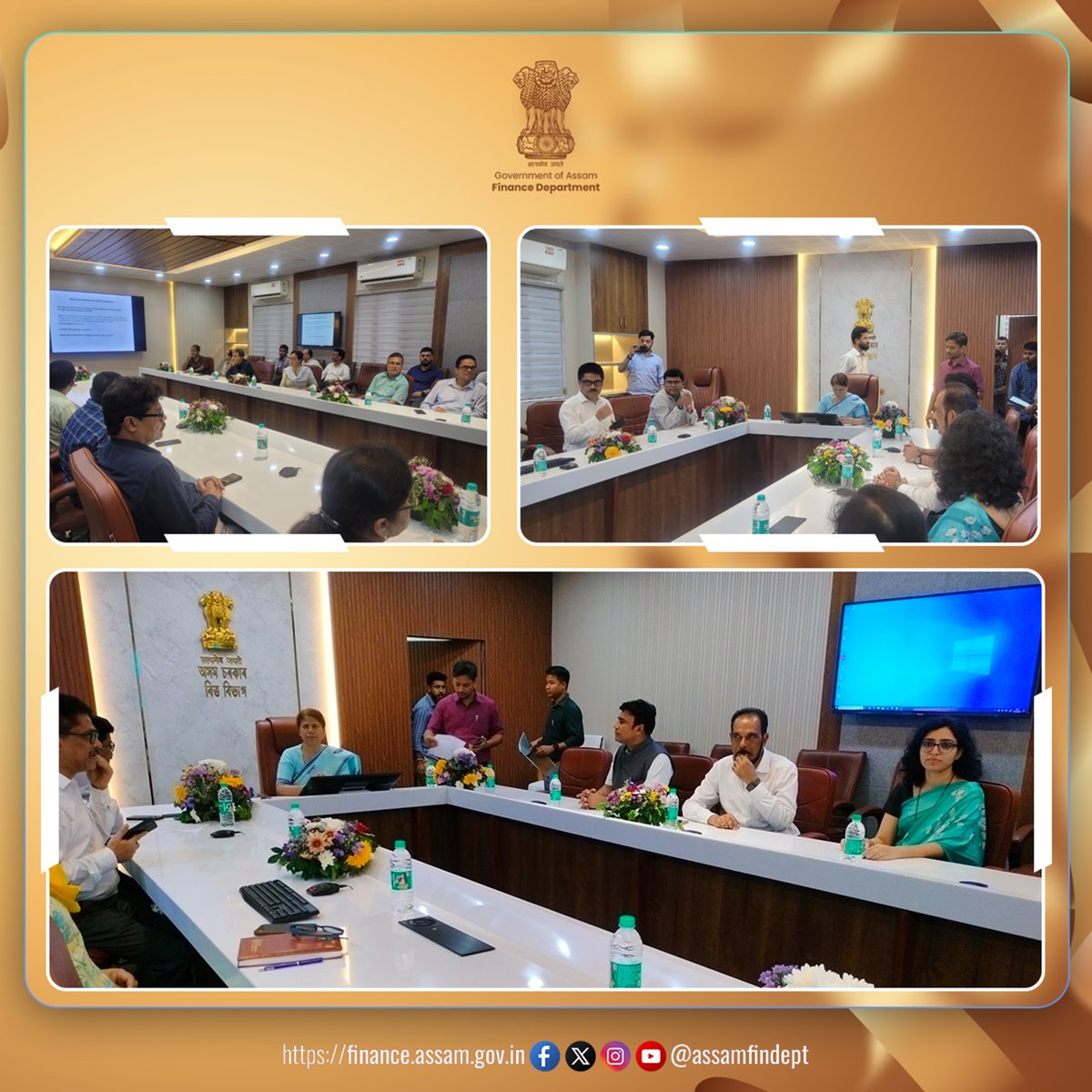 AssamFinDept's tweet image. Finance Minister Ajanta Neog today reviewed the progress of various schemes with senior department officials, including Jayant Narlikar, IAS, & other Secretaries. Prior to the meeting, she inaugurated the newly refurbished conference hall at F Block, Janata Bhawan.
#publicservice