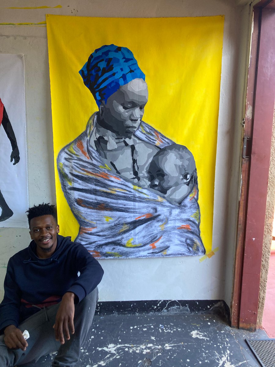 Title: A mother's touch
Medium: Acrylic paint &amp; Charcoal on Canvas
Dimensions: 150 x 100
*AVAILABLE*