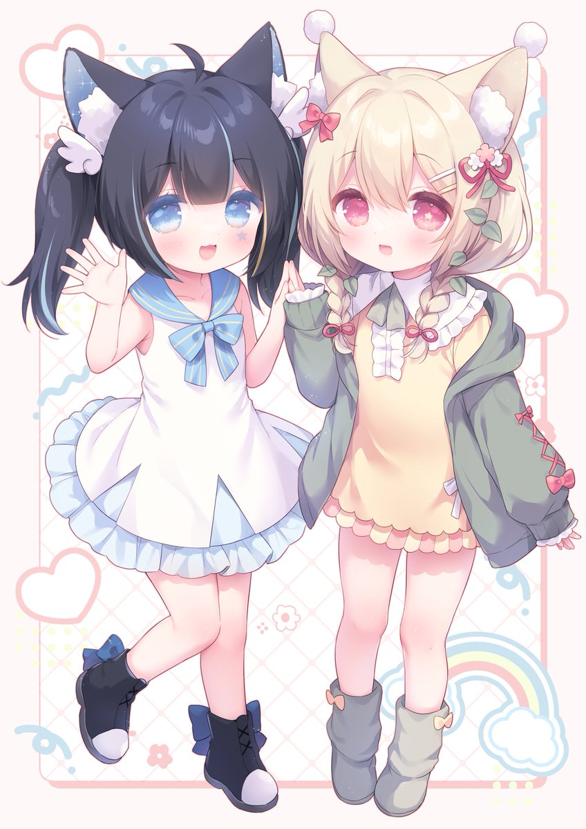 不萌则已，一萌惊人！(*/ω＼*)
让うさ城まに老师帮忙画了跟 Arden <a href="/VVFGV/">Arden 🪶</a> 的女儿莉莉一起玩的插画！超可爱！！！✨