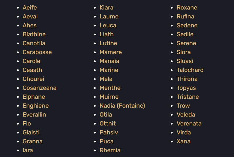 the most important girls to neuvillette: