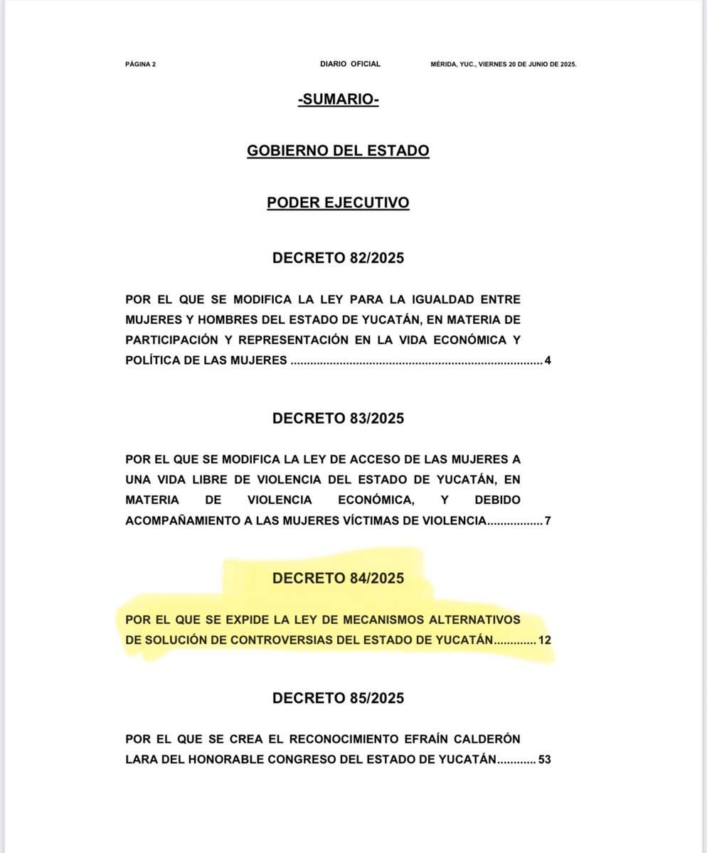rafarodmen's tweet photo. El día de ayer se publicó en el Diario Oficial del Estado de Yucatán la nueva Ley de Mecanismos Alternativos de Solución de Controversias.
Por eso, quiero compartirles algunos de los puntos más importantes de esta nueva Ley (abro 🧵 informativo): https://t.co/vLp4OFgU1V