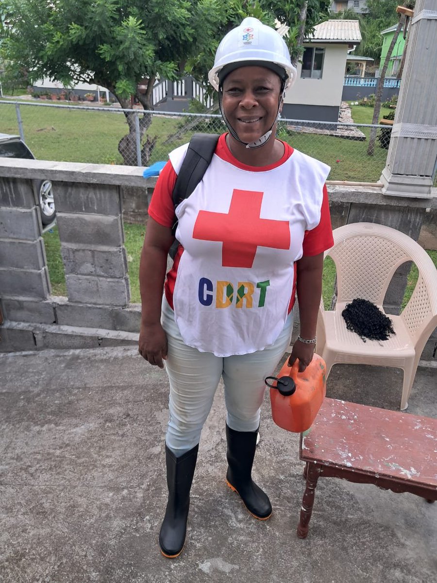 Santa Cruickshank, a volunteer with the Buccament Bay CDRT as they did their community checks in preparation for the 2025 Atlantic hurricane season. #redcrossstrong