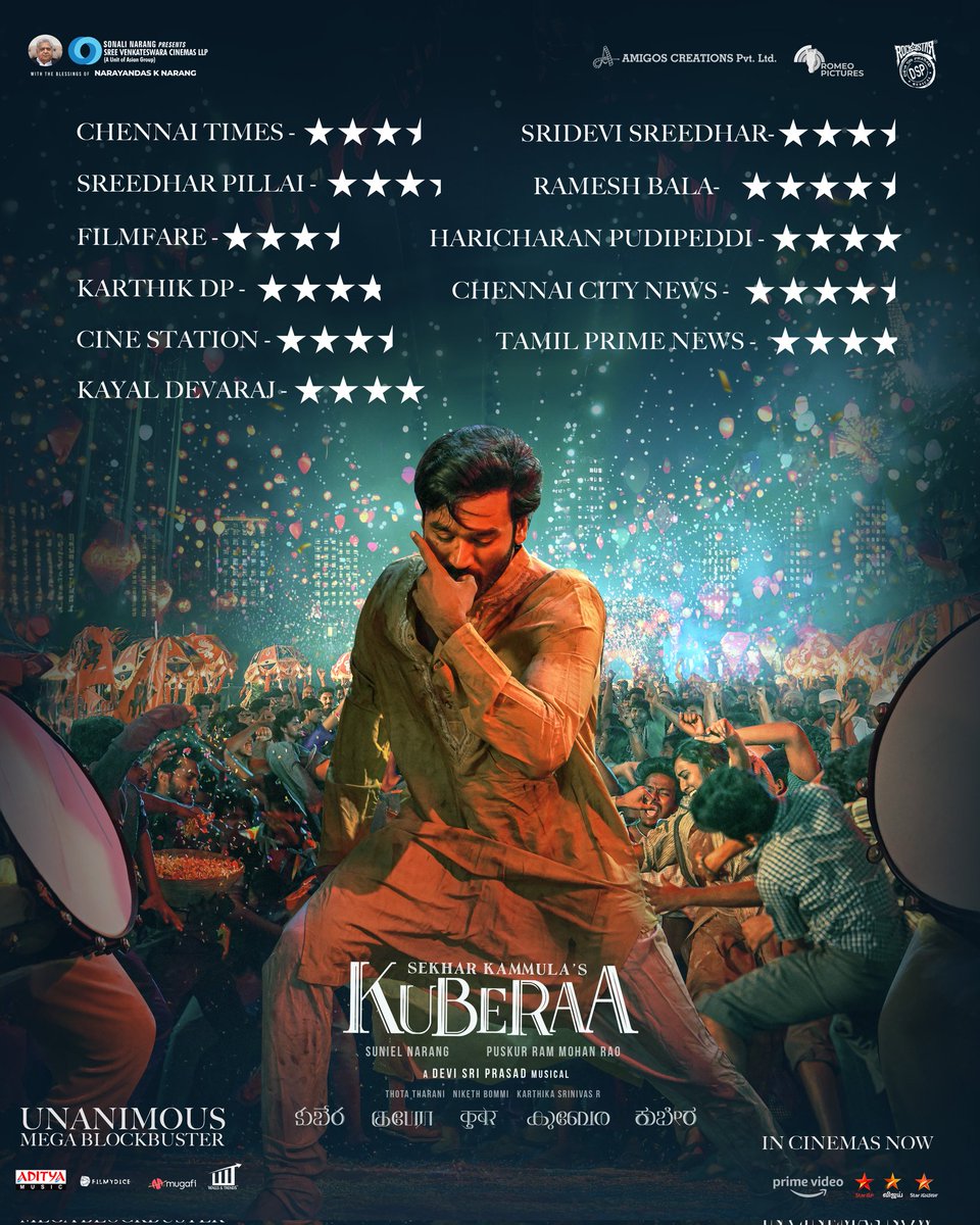 Critics shower #Kuberaa with the RICHEST REVIEWS💥♥️
A cinematic gem that’s striking a chord with everyone 🔥

Book your tickets now: linktr.ee/KuberaaTickets 

#BlockBusterKuberaa #BOXOFFICEKuberaa 
#SekharKammulasKuberaa