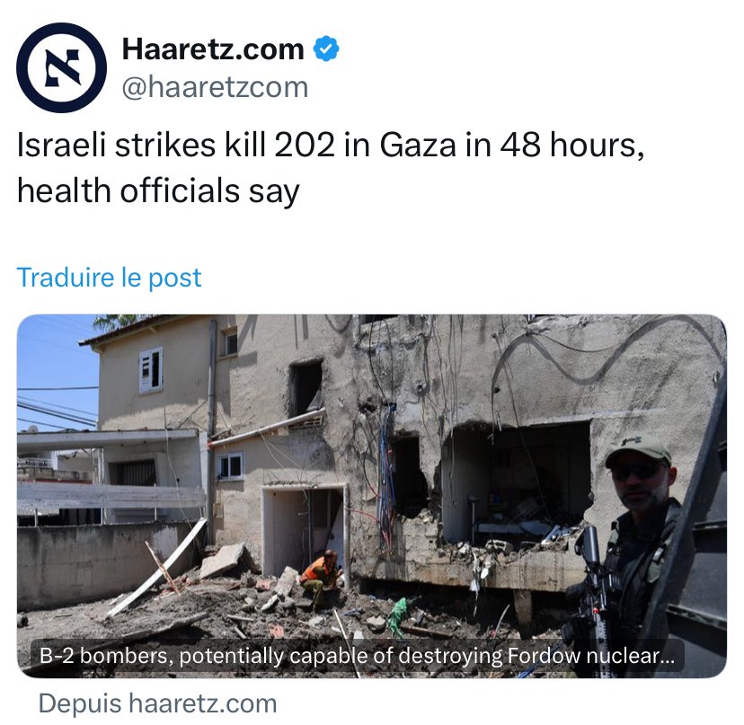 Pendant qu’on nous parle du mauvais sommeil des Israéliens sur toutes les chaînes, l’armée israélienne a tué 202 personnes à Gaza en 48h.
Ne détournons pas le regard.