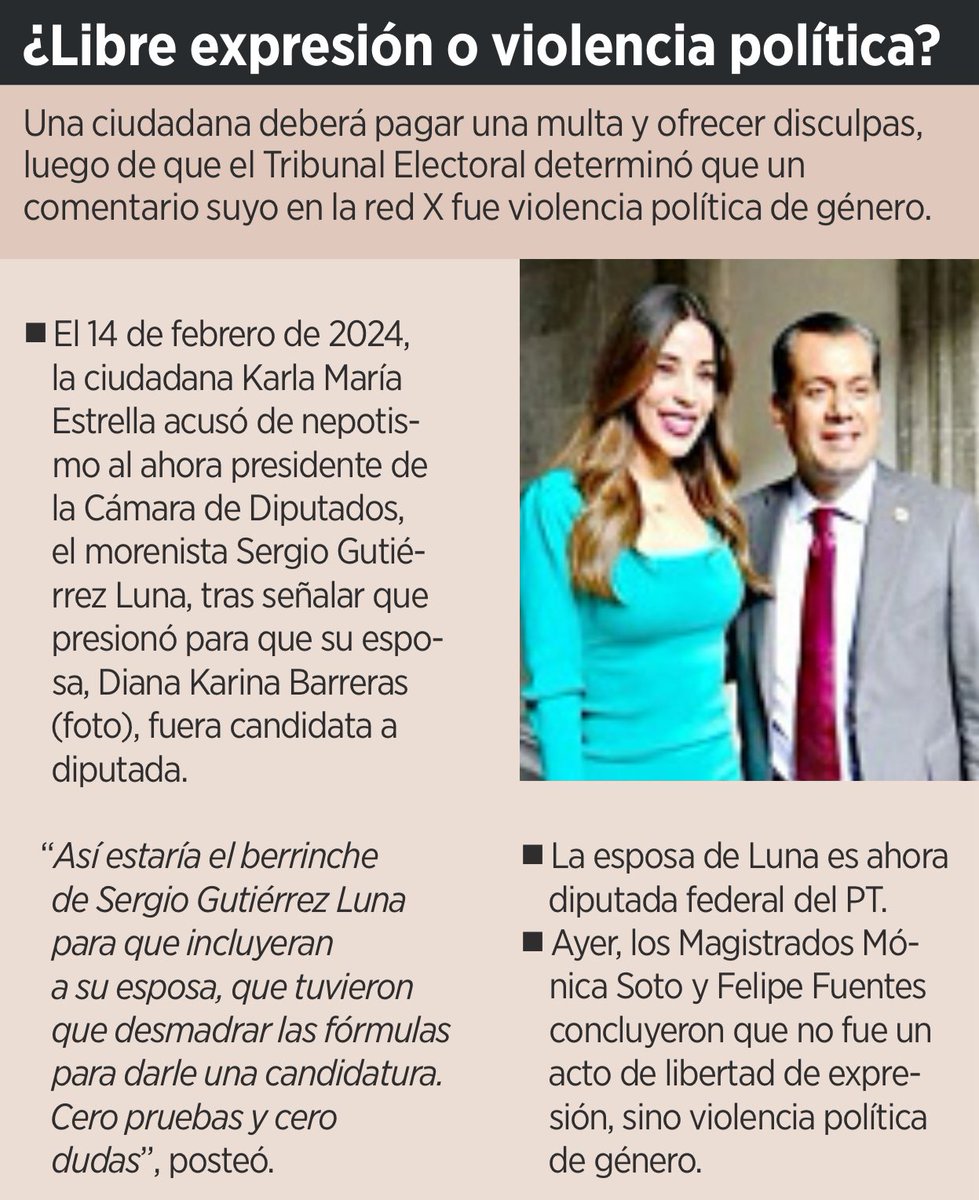 Asi es <a href="/PartidoMorenaMx/">Morena</a> un partido que VS la libertad de expresión, disfrazada de violencia política.
<a href="/Sergeluna_S/">Sergio Gutz. Luna</a>
