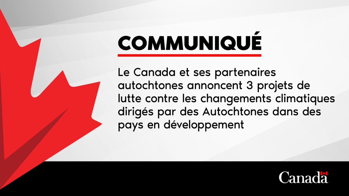 Le Canada et ses partenaires #autochtones annoncent des projets entre les Premières Nations, les Inuits et les Métis du Canada et les peuples autochtones du monde entier afin de renforcer la résilience climatique et de soutenir #lactionclimatique. 

➡️ ow.ly/rYsE50WejMQ