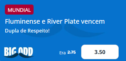 🚨 BIG ODD LIBERADA!

💪 FLUMINENSE + RIVER PLATE VENCEM
📊 ODD 3.50 (ERA 2.75!)

✅ Dupla de respeito pra quem confia nos sul-americanos hoje!

👉 GARANTE AGORA: odds.link/twittersportin…

🔞 Jogue com responsabilidade.