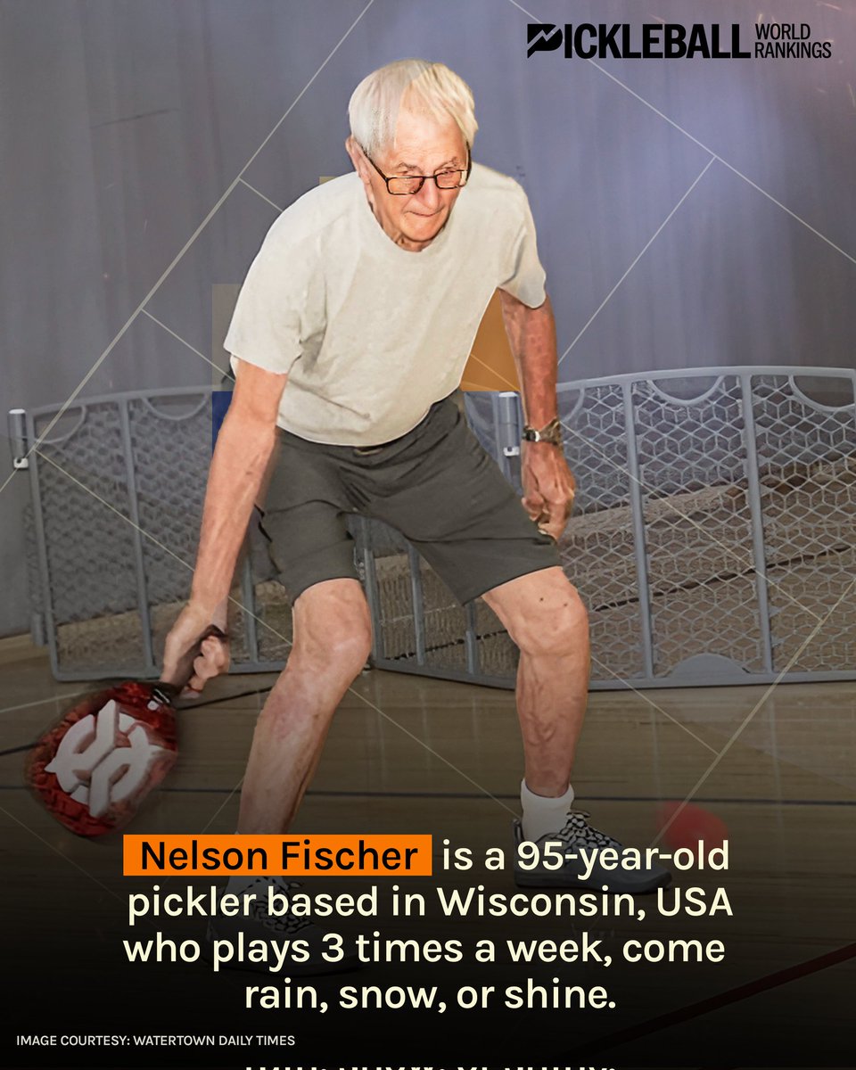 PWR_Global's tweet photo. 𝗔𝗴𝗲 𝗶𝘀 𝗷𝘂𝘀𝘁 𝗮 𝗻𝘂𝗺𝗯𝗲𝗿! Nelson Fischer is 95 and still ruling the pickleball court like a pro! 💪

Swipe to get inspired by his story ➡ https://t.co/VUfqcwFU95
