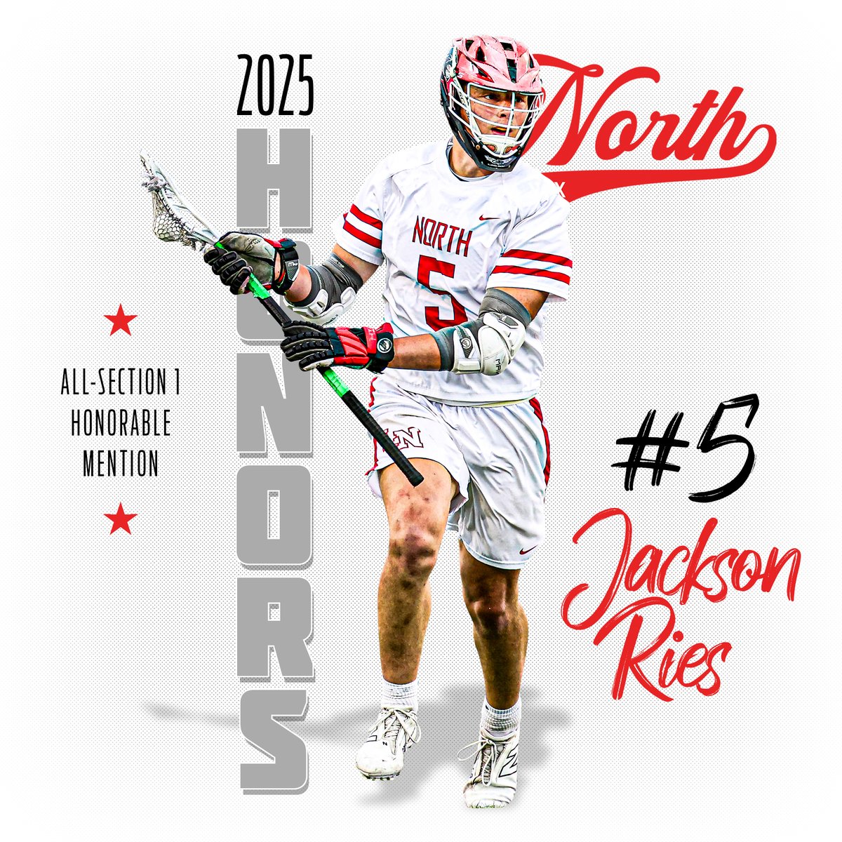 Congrats to senior FO/Midfielder Jackson Ries on a great season and career at Lakeville North!!