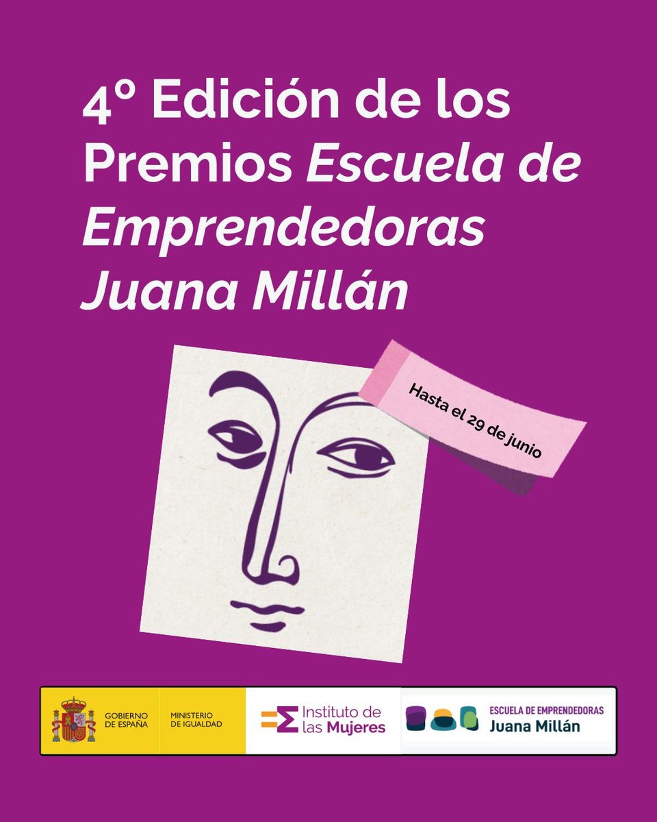Instituto de las Mujeres (@instmujeres) on Twitter photo Continúa abierto el plazo de presentación de candidaturas para la 4ª edición de los Premios Escuela de Emprendedoras Juana Millán, espacio impulsado y financiado por el <a href="/InstMujeres/">Instituto de las Mujeres</a>
📲 Hasta el 29 de junio
🖇️ Enlace: bit.ly/4636x5y
En apoyo al emprendimiento femenino Continúa abierto el plazo de presentación de candidaturas para la 4ª edición de los Premios Escuela de Emprendedoras Juana Millán, espacio impulsado y financiado por el <a href="/InstMujeres/">Instituto de las Mujeres</a>
📲 Hasta el 29 de junio
🖇️ Enlace: bit.ly/4636x5y
En apoyo al emprendimiento femenino