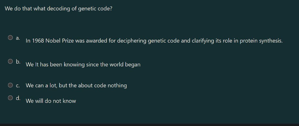 a friend is studying molecular biology in a hungarian university’s english program, and he just sent me a question he got on one of his exams 💀