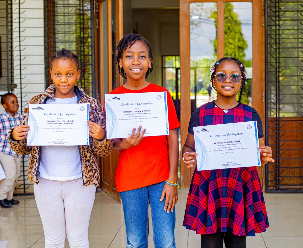 NM_AIST's tweet image. It’s a wrap. Our Hands-On Computing Classes for kids have officially concluded. From basic computing to Microsoft Office and Generative AI, they explored it all.
Yesterday, our young tech stars received their certificates and left empowered with new digital skills.
#KidsInTech