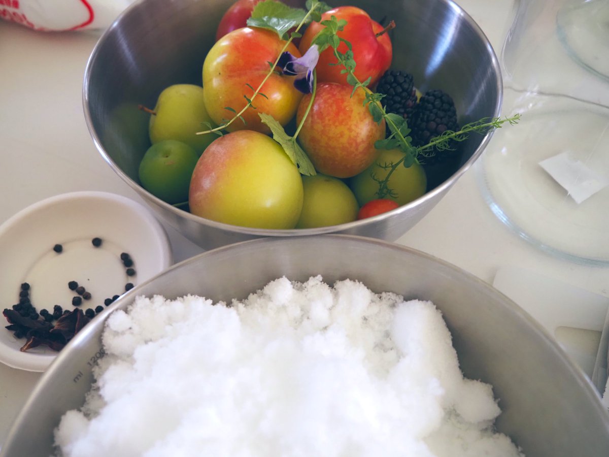 papiyo28apple's tweet photo. 酵素シロップ講座
杉本雅代先生、本日は大変お世話になりました　どうも有難うございました
作る時から楽しさいっぱい🍃
旬の果物やハーブ、スパイスなどが入っています✨#jamha #杉本雅代先生　#酵素シロップ　#酵素　#発酵　#微生物　#育てる　#果物　#ハーブ　#植物　#感謝 https://t.co/PNQanLpQ9d